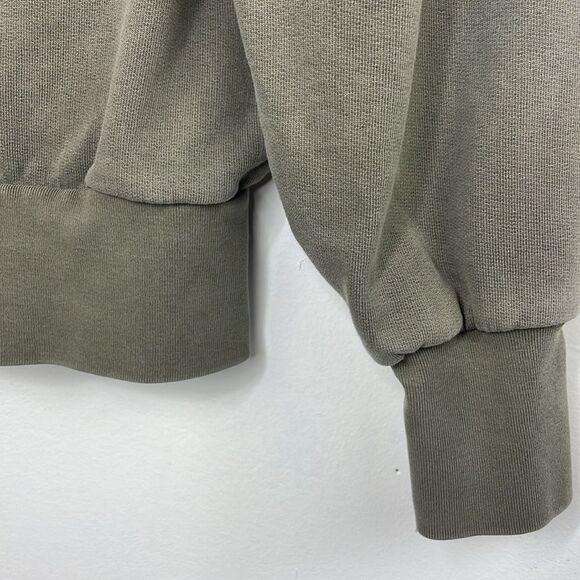 Frame Womens Long Sleeve Crew Neck Sweatshirt Green Cotton Size Small Petite - Picture 8 of 12